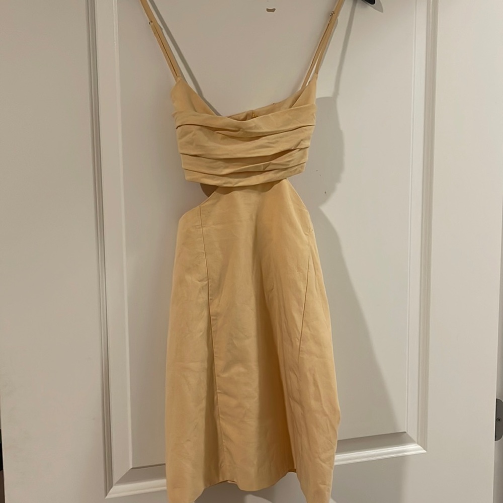 Zara cream cutout dress size medium worn once